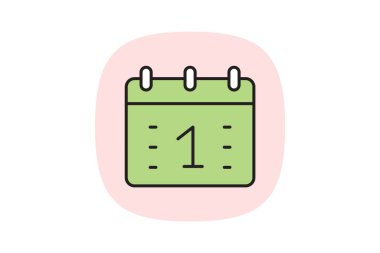 Ofis Takvimi, vektör, piksel mükemmel, illüstratör dosyası