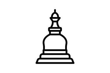 Tibet Manastırı, vektör, piksel mükemmel, illüstratör dosyası