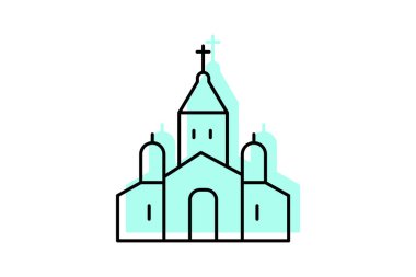 Katedral, vektör, piksel mükemmel, illüstratör dosyası