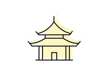 Tapınak Pavyonu, vektör, piksel mükemmel, illüstratör dosyası