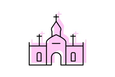 Manastır, vektör, piksel mükemmel, illüstratör dosyası