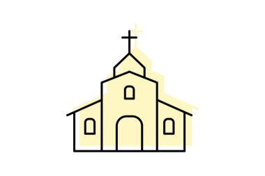 Hıristiyan Manastırı, vektör, piksel mükemmel, illüstratör dosyası