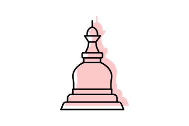 Tibet Manastırı, vektör, piksel mükemmel, illüstratör dosyası