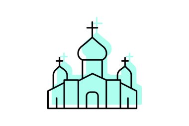 Ortodoks Manastırı, vektör, piksel mükemmel, illüstratör dosyası