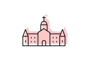 Manastır, vektör, piksel mükemmel, illüstratör dosyası