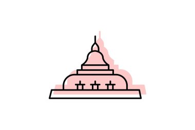 Tapınak Avlusu, vektör, piksel mükemmel, illüstratör dosyası