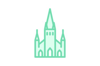 Gotik Katedral, vektör, piksel mükemmel, illüstratör dosyası