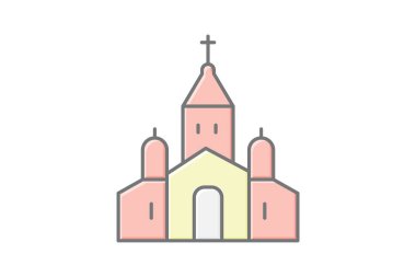 Katedral, vektör, piksel mükemmel, illüstratör dosyası