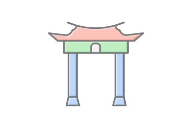 Tapınak Kapısı, vektör, piksel mükemmel, illüstratör dosyası