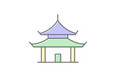 Tapınak Pavyonu, vektör, piksel mükemmel, illüstratör dosyası