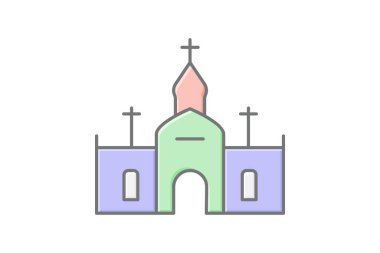 Manastır, vektör, piksel mükemmel, illüstratör dosyası