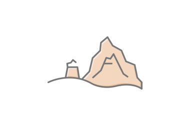 Çöl Manastırı, vektör, piksel mükemmel, illüstratör dosyası