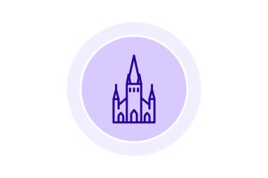 Gotik Katedral, vektör, piksel mükemmel, illüstratör dosyası