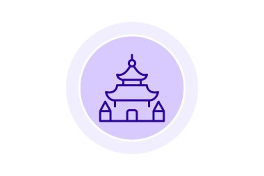 Budist Manastırı, vektör, piksel mükemmel, illüstratör dosyası