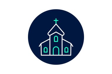 Kilise, vektör, piksel mükemmel, illüstratör dosyası