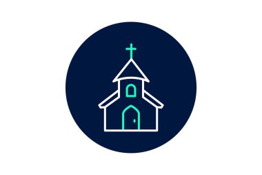 Kilise, vektör, piksel mükemmel, illüstratör dosyası