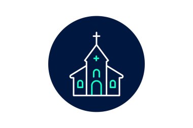 Protestan Kilisesi, vektör, piksel mükemmel, illüstratör dosyası