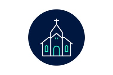 Evanjelik Kilise, vektör, piksel mükemmel, illüstratör dosyası