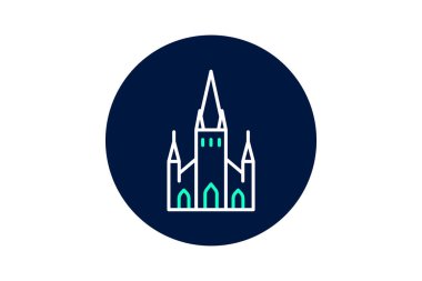 Gotik Katedral, vektör, piksel mükemmel, illüstratör dosyası