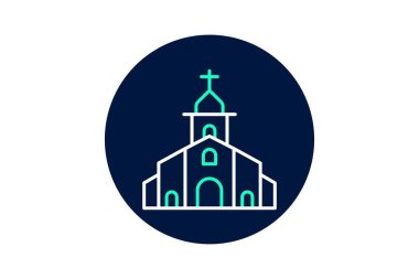 Barok Kilisesi, vektör, piksel mükemmel, illüstratör dosyası