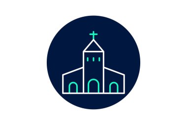 Romanesk Kilise, vektör, piksel mükemmel, illüstratör dosyası