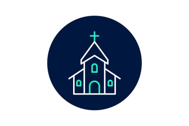 Kırsal Kilise, vektör, piksel mükemmel, illüstratör dosyası