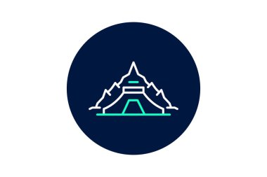 Dağ Tapınağı, vektör, piksel mükemmel, illüstratör dosyası