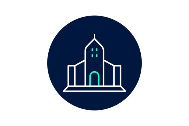 Modern Sinagog, vektör, piksel mükemmel, illüstratör dosyası