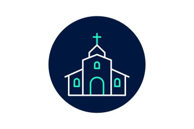 Hıristiyan Manastırı, vektör, piksel mükemmel, illüstratör dosyası