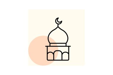 Kırsal Cami, vektör, piksel mükemmel, illüstratör dosyası