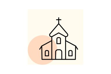 Kilise, vektör, piksel mükemmel, illüstratör dosyası