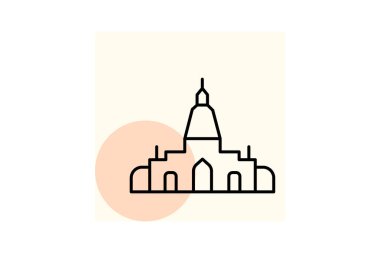 Tapınak, vektör, piksel mükemmel, illüstratör dosyası