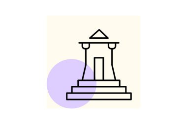 Antik Tapınak, vektör, piksel mükemmel, illüstratör dosyası