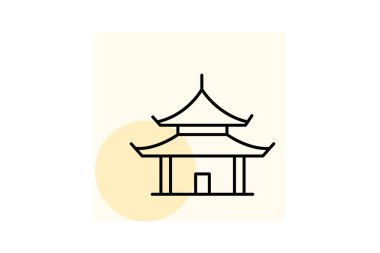 Tapınak Pavyonu, vektör, piksel mükemmel, illüstratör dosyası