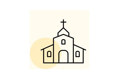 Hıristiyan Manastırı, vektör, piksel mükemmel, illüstratör dosyası