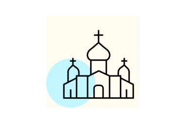 Ortodoks Manastırı, vektör, piksel mükemmel, illüstratör dosyası