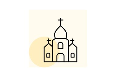 Katolik Manastırı, vektör, piksel mükemmel, illüstratör dosyası