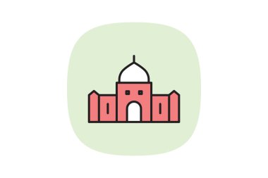 Madrasah Binası, vektör, piksel mükemmel, illüstratör dosyası