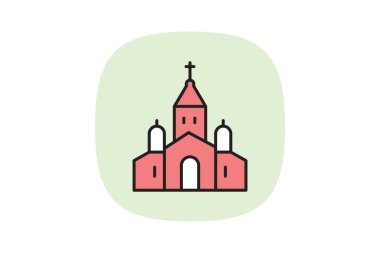 Katedral, vektör, piksel mükemmel, illüstratör dosyası