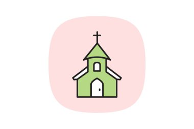 Kilise, vektör, piksel mükemmel, illüstratör dosyası