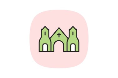 Abbey, vektör, piksel mükemmel, illüstratör dosyası