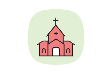 Katolik Kilisesi, vektör, piksel mükemmel, illüstratör dosyası