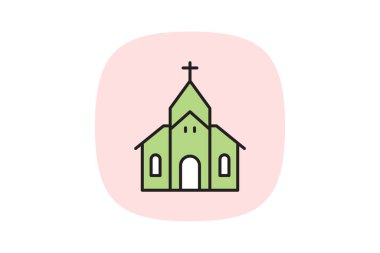 Evanjelik Kilise, vektör, piksel mükemmel, illüstratör dosyası