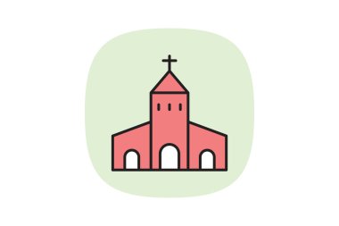 Romanesk Kilise, vektör, piksel mükemmel, illüstratör dosyası