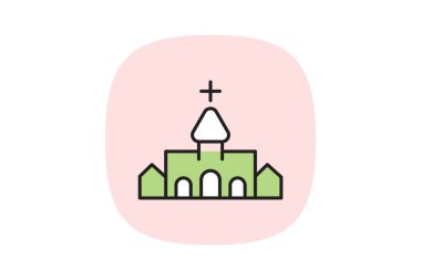 Mega Kilise, vektör, piksel mükemmel, illüstratör dosyası