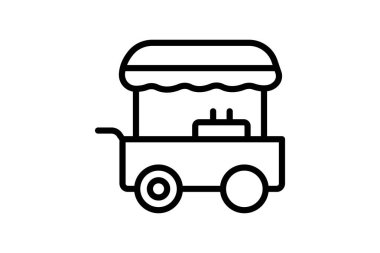 Hotdog Standı, vektör, piksel mükemmel, illüstratör dosyası