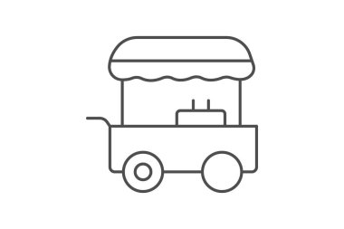 Hotdog Standı, vektör, piksel mükemmel, illüstratör dosyası