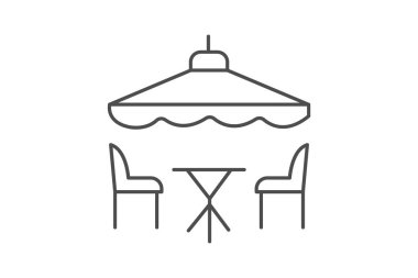 Çatı Restoranı, vektör, piksel mükemmel, illüstratör dosyası