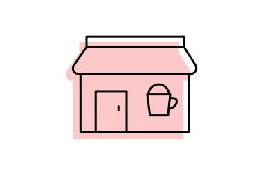 Kahve dükkanı, vektör, piksel mükemmel, illüstratör dosyası