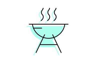 Barbekü Restoranı, vektör, piksel mükemmel, illüstratör dosyası